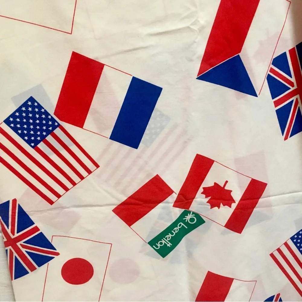 UNITED COLORS OF BENETTON World Flags Sheet Set Full RARE Vintage